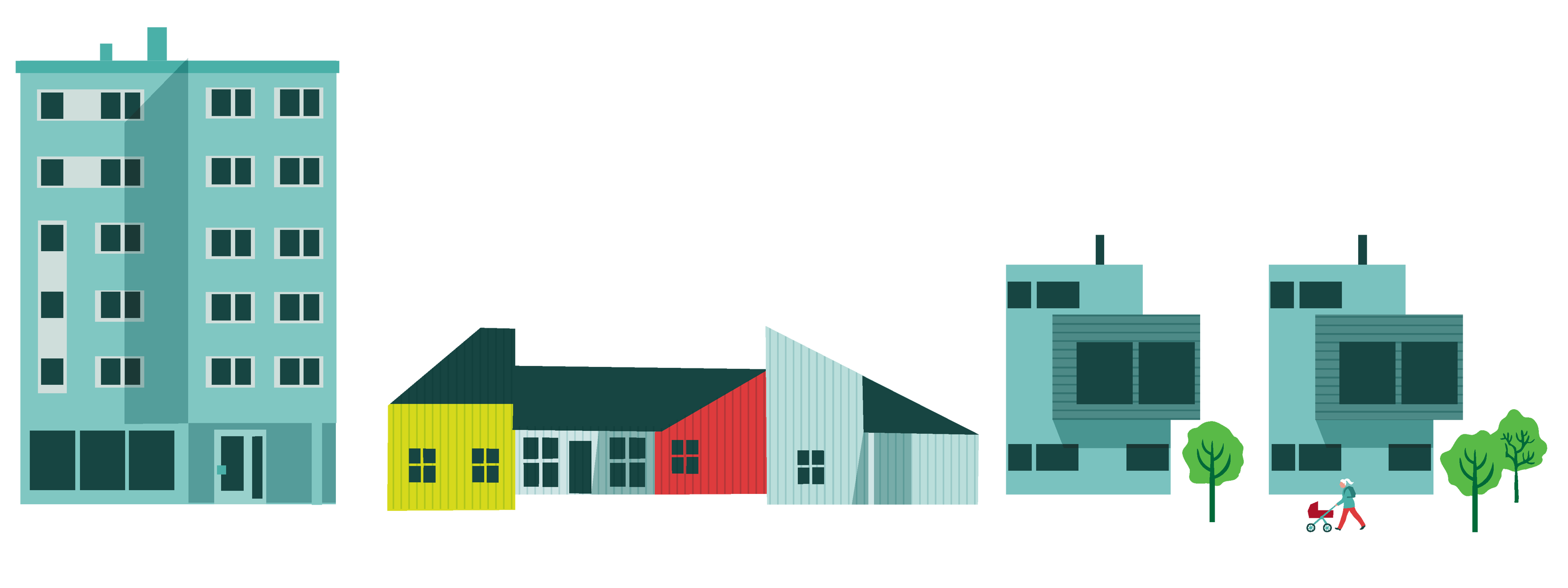 Ulike hustyper. Ill.: Berit Sømme