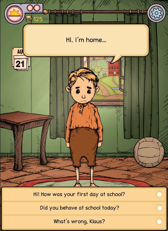 Skjermbilde fra den engelske versjonen av spillet My Child Lebensborn