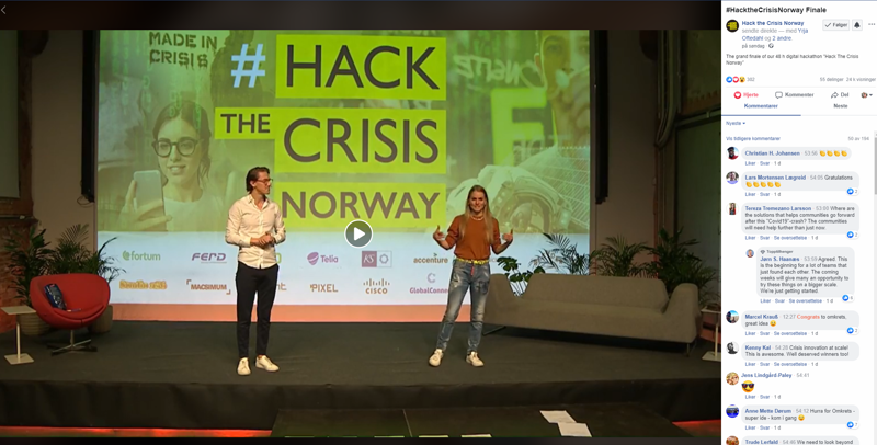Skjermbilde fra direktesendingen på Facebook. 