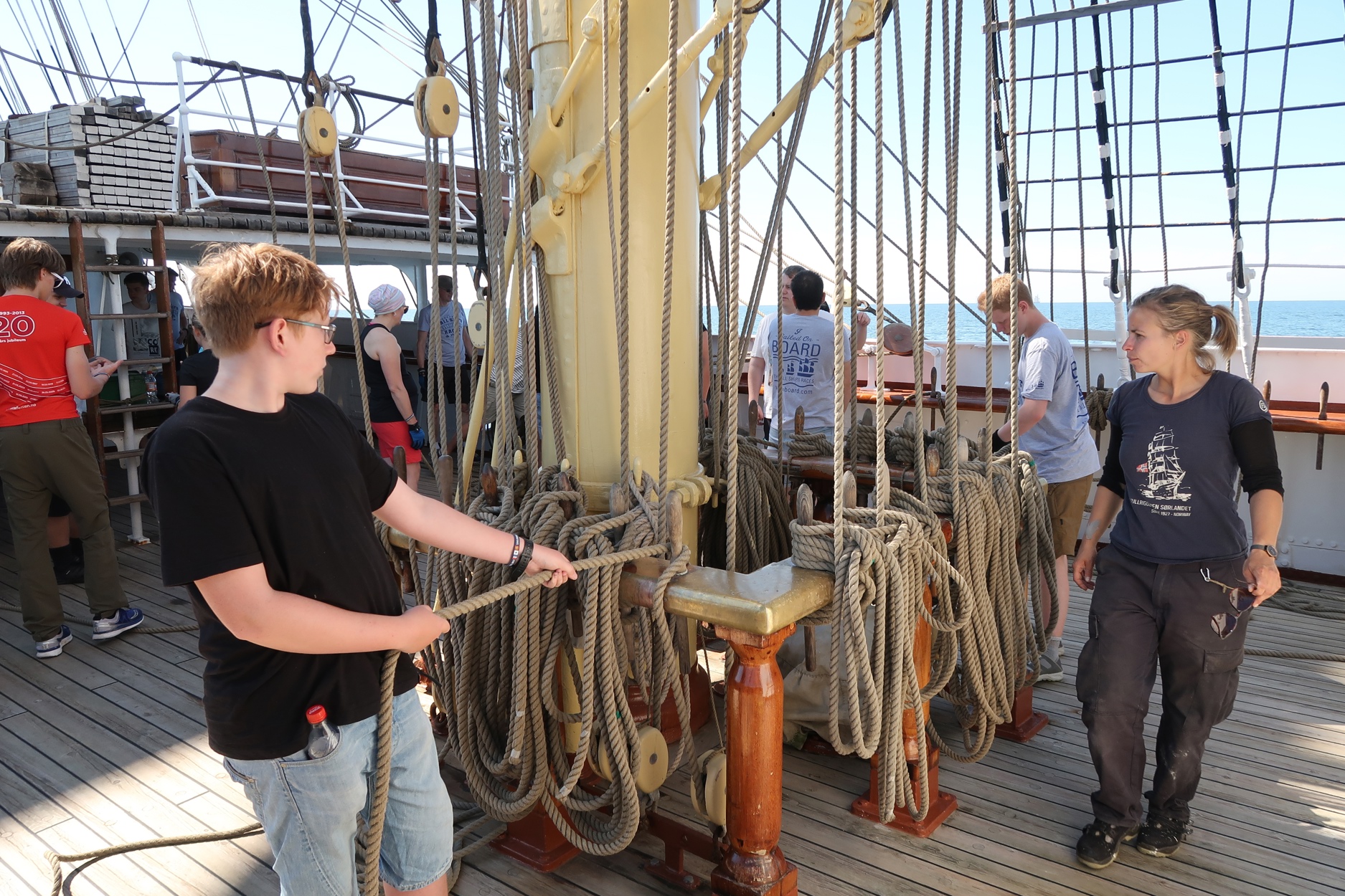 Medseilere i aksjon.