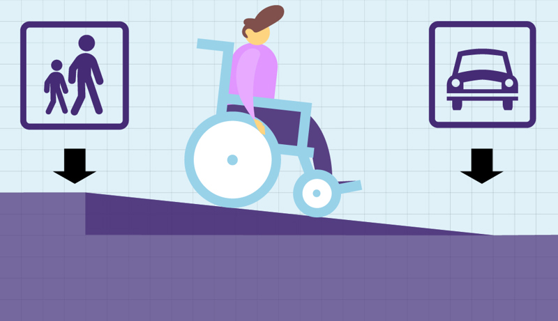 Nedramping fortau til vei