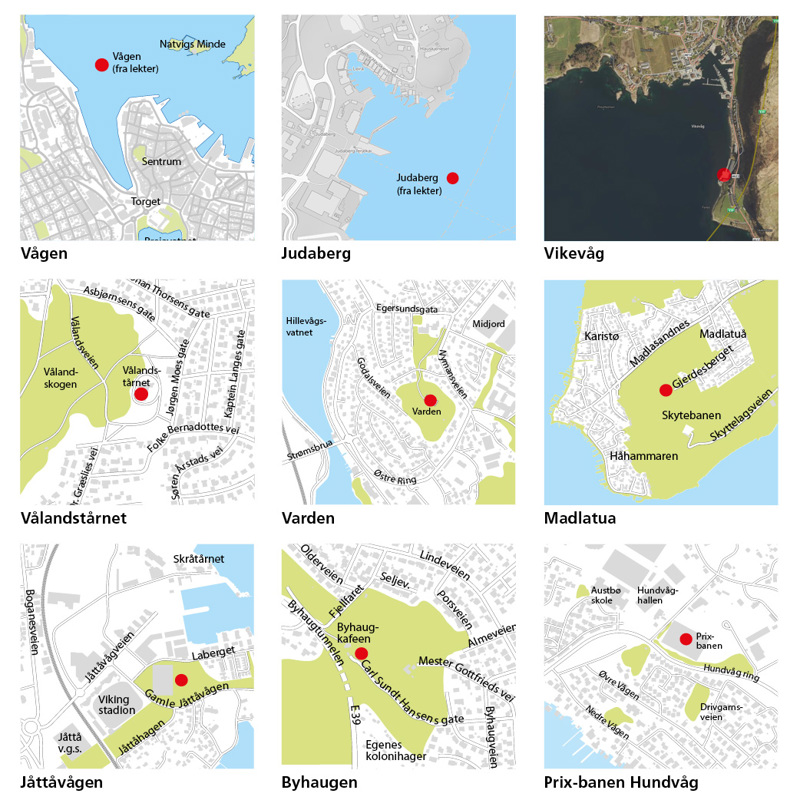 Oversikt over felles fyrverkeri i Stavanger nyttårsaften 2023.