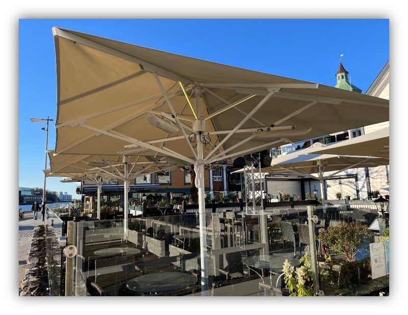 Parasoller som er tilpasset uteserveringen