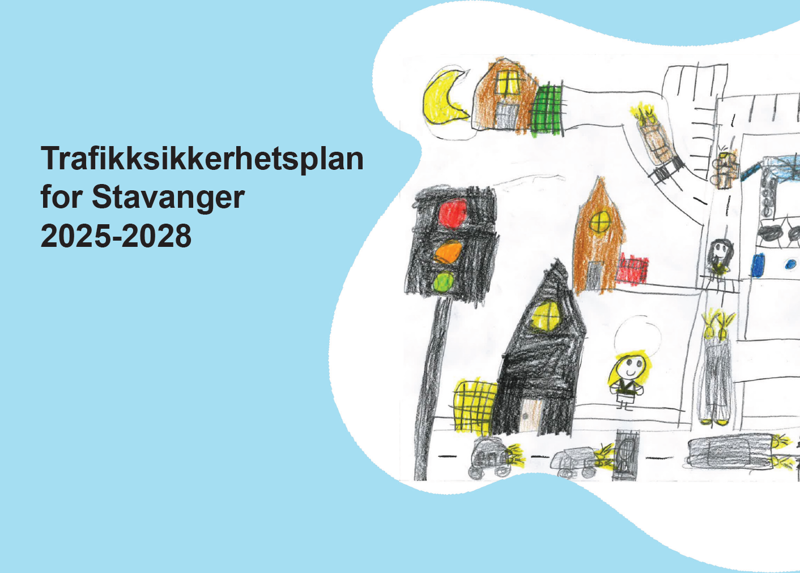 Tegning fra barneskoleelev, Trygg Trafikk