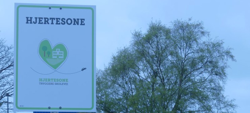 Skilt med "Hjertesone"