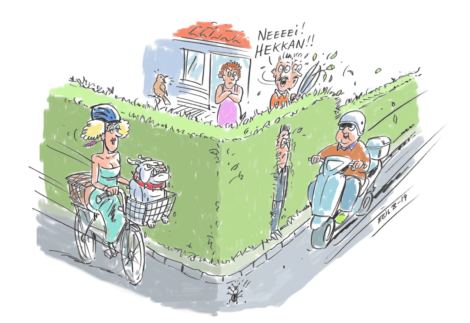 Tegning av farlig situasjon